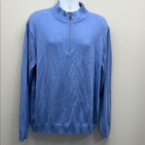 Vineyard Vines Shep & Ian Mock Neck 1/4 Zip Pullover Sweater Men SZ XL 1E0227